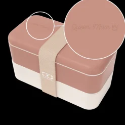Set lunch box parent/enfant rose "Queen Mom/Little Queen"